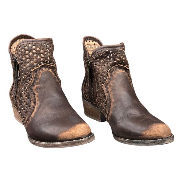 Circle G Corral Women’s Brown Distressed Western Ankle Boot Size US 8.5 - Picture 5 of 11